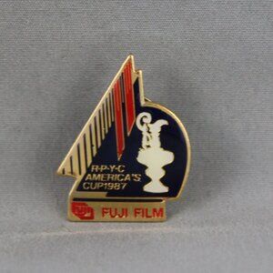 Vintage Sailing Pin - America's Cup 1987 Fuji Film - Celluloid Pin